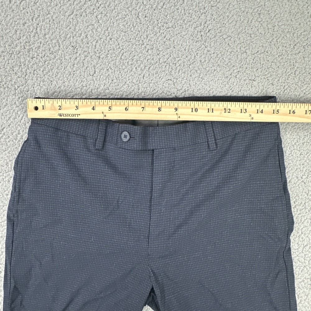 Calvin Klein Slim Fit Dress Pants Men 32x32 Blue Microcheck Stretch Preppy - Picture 3 of 16